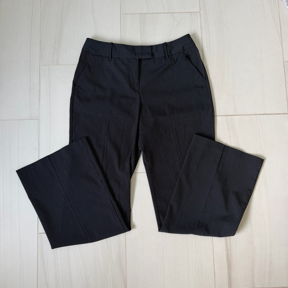 Elegant Black Pinstripe Women's Trousers